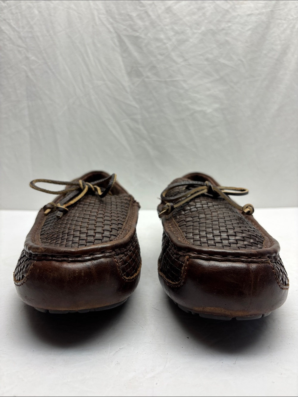 UGG Men's Brown Woven Leather Slip-On Loafers, SZ 13, box 66 - Picture 5 of 8